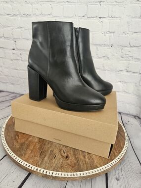 Steve Madden Black Platform Block Heel Ankle Boots